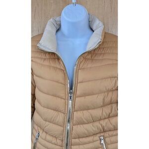 Reversible Womens Puffer Coat L Snobbish Collection Beige Cream cottagecore boho